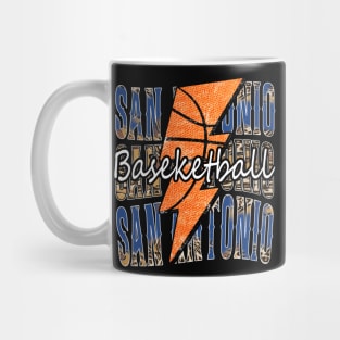 Graphic Basketball San Antonio Proud Name Vintage Mug